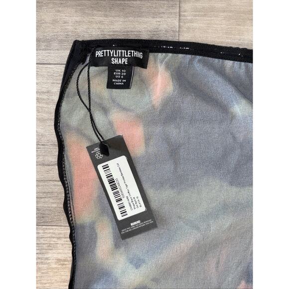 Shape Black Chiffon Tiger Printed Bandeau Cut Out Split Maxi Dress. - Picture 8 of 9